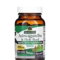 Травы Nature's Answer Ашваганда и базилик священный, 550 мг, Ashwagandh Фото
