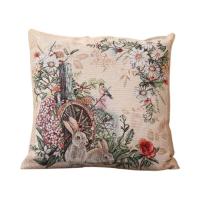 Подушка Прованс гобеленовая декоративная Alicia колесо и кролики 4 Фото