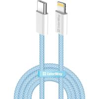Дата кабель ColorWay USB-C to Lightning 1.0m 27W blue Фото
