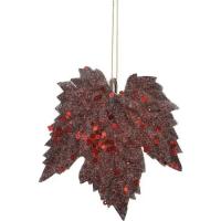 Елочная игрушка House Of Seasons Кленовый лист 6 шт бордовый Фото