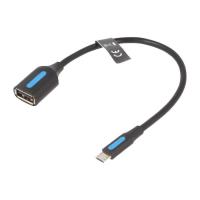 Переходник Vention USB 2.0 Micro BM to USB AF (OTG) 0.15m Black PVC Фото