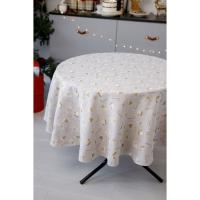 Скатерть Прованс Шапочки на бежевом Dх180 см Фото