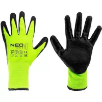 Захисні рукавиці Neo Tools утеплені, латексне покриття, поліестер, р.9, зелен Фото