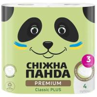 Туалетная бумага Сніжна Панда Premium Classic Plus 3 слоя 4 рулона Фото