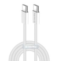 Дата кабель ColorWay USB-C to USB-C 2.0m (braided cotton) (PD Fast Char Фото