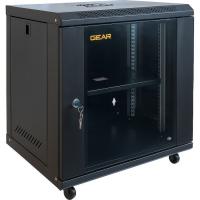 Шафа настінна GEAR 12U 19" 600x450x650 мм, + полка 19", black Фото