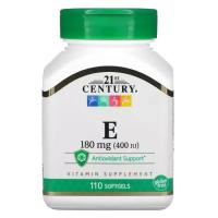 Вітамін 21st Century Вітамін E, 180 мг, Vitamin E, 110 гелевих капсул Фото