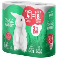 Туалетная бумага Grite White Rabbit 3 слоя 300 отрывов 4 рулона Фото
