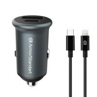 Зарядное устройство Armorstandart USB Type-C PD20W + USB QC 3.0 Grey + cable Lightni Фото
