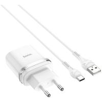 Зарядное устройство HOCO C12Q Smart USB QC3.0 + cable USB to USB-C 18W Whit Фото