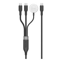 Дата кабель Promate USB-C to 2xUSB-C 100W + Apple Watch 5W 1.4m FUSION Фото