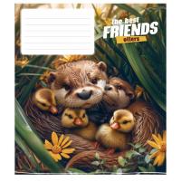 Тетрадь Школярик The best friends 12 аркушів коса лінія Фото