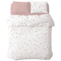 Постельное белье Home Line Васильки/горох розово-лиловый на белом, бязь, полу Фото