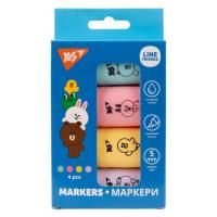 Набір маркерів Yes текстовий Line Friends 4 шт Фото