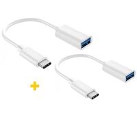 Переходник XoKo OTG USB 2.0 AF to USB-C 0.11m 2PCS white Фото