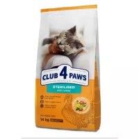 Сухий корм для кішок Club 4 Paws Преміум для стерилізованих з індичкою 14 кг Фото