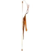 Игрушка для кошек Hippie Pet Вудка з хробачком коричнева 48 см Фото