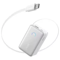 Батарея універсальна Anker 10000mAh Nano 45W, Built-In USB-C Cable, White Фото