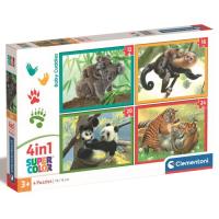 Пазл Clementoni 4 в 1 Baby Cuddles, 12,16,20 и 24 элемента Фото