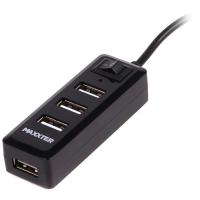 Концентратор Maxxter USB 2.0 to 4xUSB + charger 5V 1A Фото