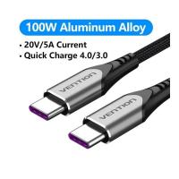 Дата кабель Vention USB-C to USB-C 1.0m 5A aluminum gray Фото
