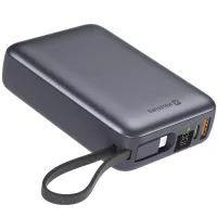 Батарея універсальна SWISSTEN 20000mAh SPACE 22/5W PD QC w/built-in cables USB-C Фото
