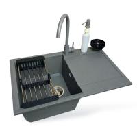 Мийка кухонна Adamant Horizon сірий + змішувач + дозатор Фото