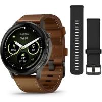 Смарт-часы Garmin Venu 4 (45mm), Black w/ Slate + Leather, GPS смарт Фото