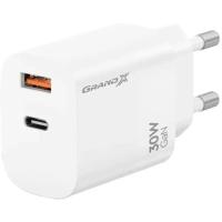 Зарядное устройство Grand-X GaN 1xUSB-C + 1xUSB QC3.0 36W white Фото