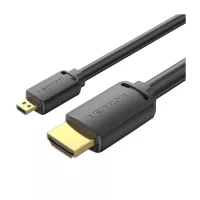 Кабель мультимедийный Vention HDMI M to HDMI micro M 2.0m V2.0 4K60Hz 18Gbps bla Фото