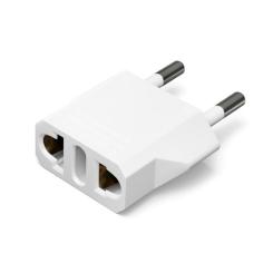 Переходник PowerPlant 220В EU/US белый Фото