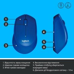 Мышка Logitech M330 Silent plus Blue Фото 5