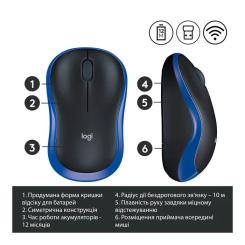 Мышка Logitech M185 blue Фото 3