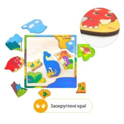 Развивающая игрушка Quokka Пазл-мозаика Динозаврики Фото 2