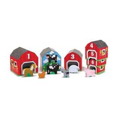 Развивающая игрушка Melissa&Doug Набор блоков-сараев с животными Фото 1
