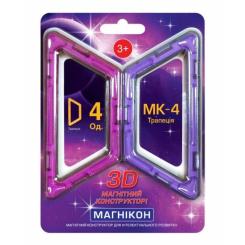 Конструктор Магнікон Дополнительный набор трапеция, 4 шт Фото