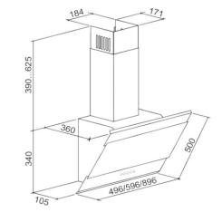 Вытяжка кухонная Eleyus Focus 1000 60 BL Фото 11