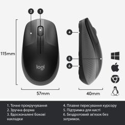Мышка Logitech M190 Charcoal Фото 5