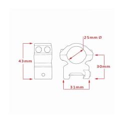 Крепление для прицела Hawke Matchmount 1" Weaver Med Фото 2