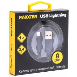 Дата кабель Maxxter USB 2.0 AM to Lightning 1.0m Фото 1