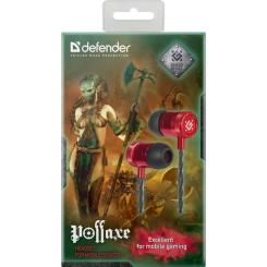 Наушники Defender Pollaxe Black-Red Фото 2