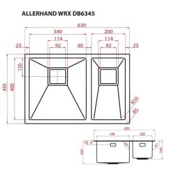 Мойка кухонная Weilor ALLERHAND WRX DB6345 Фото 8