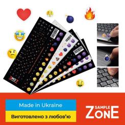 Наклейка на клавиатуру SampleZone непрозора чорна, біло-помаранчевий Фото 1