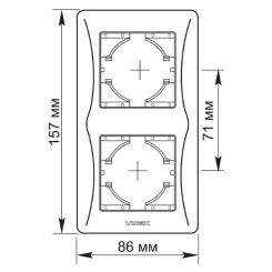 Рамка Videx BINERA белая 2 поста Фото 1