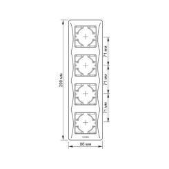 Рамка Videx BINERA черный графит 4 поста Фото 1