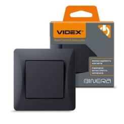 Переключатель Videx BINERA 1кл промежуточный черный графит Фото 3