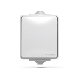 Выключатель Videx BINERA IP65 наружный 1кл серый Фото 1
