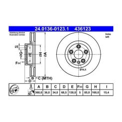 Тормозной диск ATE 24-0136-0123-1-02 Фото 3