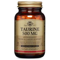Аминокислота Solgar Таурин, Taurine, 500 мг, 100 вегетаріанських капсу Фото