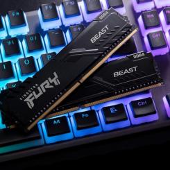 Модуль памяти для компьютера Kingston Fury (ex.HyperX) DDR4 32GB (2x16GB) 3200 MHz Fury Beast Black Фото 8